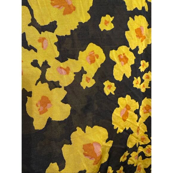 Free People Yellow Black Combo Floral Embroidered Love Letter Mini Dress Small - Picture 10 of 10